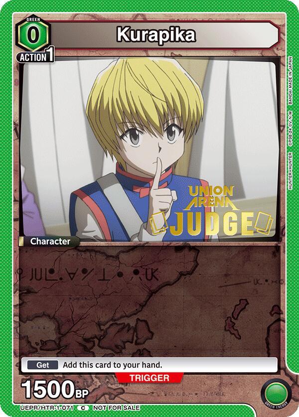 Kurapika (Judge Pack) UEPR/HTR-1-071 card from Union Arena Promotion Cards