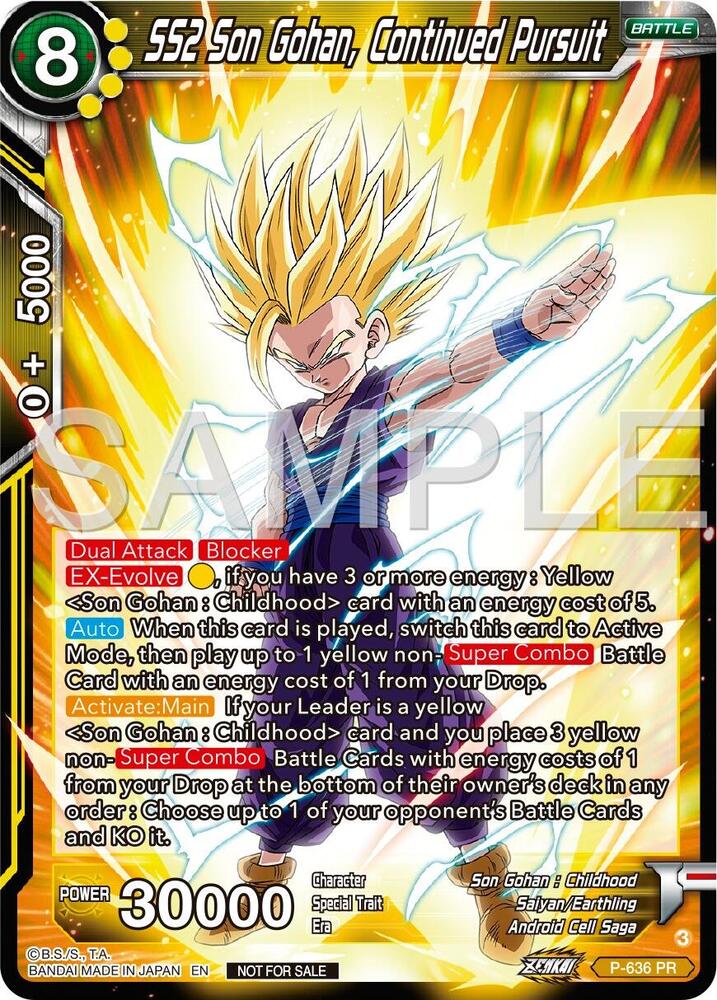 SS2 Son Gohan, Continued Pursuit (Zenkai Series Tournament Pack Vol.9) P-636 card from Promotion Cards