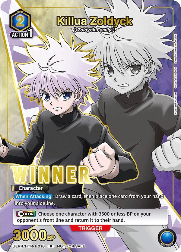 Killua Zoldyck (Winner) UEPR/HTR-1-018 card from Union Arena Promotion Cards