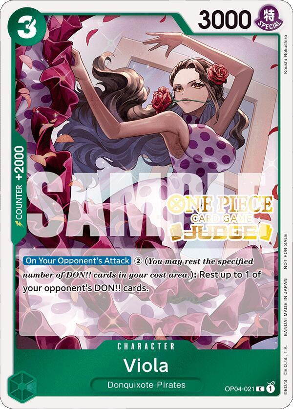 Viola (Judge Pack Vol. 4) OP04-021 card from One Piece Promotion Cards