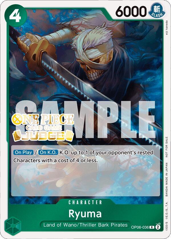 Ryuma (Judge Pack Vol. 4) OP06-036 card from One Piece Promotion Cards
