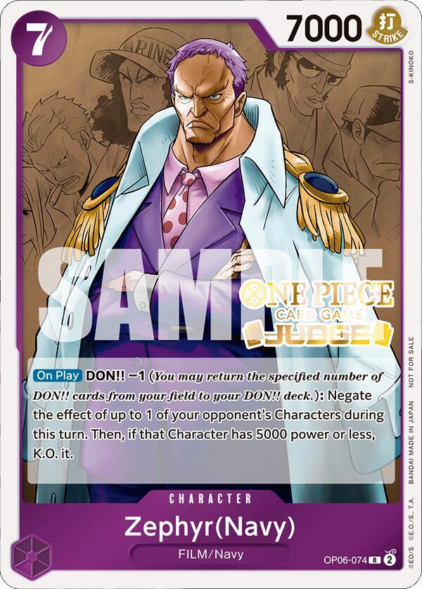 Zephyr (Navy) (Judge Pack Vol. 4) OP06-074 card from One Piece Promotion Cards