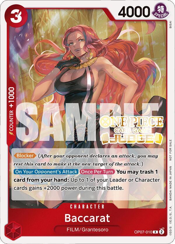 Baccarat (Judge Pack Vol. 4) OP07-010 card from One Piece Promotion Cards