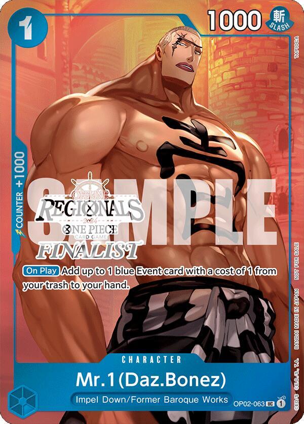 Mr.1 (Daz.Bonez) (Offline Regional 2024 Vol. 3) [Finalist] OP02-063 card from One Piece Promotion Cards