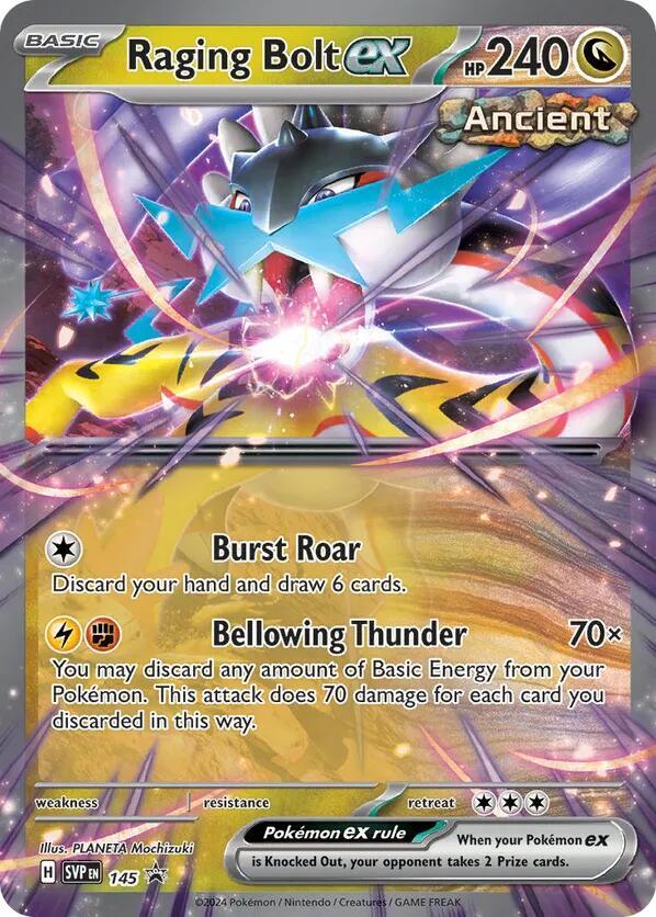 Raging Bolt ex 145 card from SV: Scarlet & Violet Promo Cards
