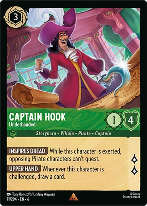 Captain Hook - Underhanded 71/204 card from Azurite Sea