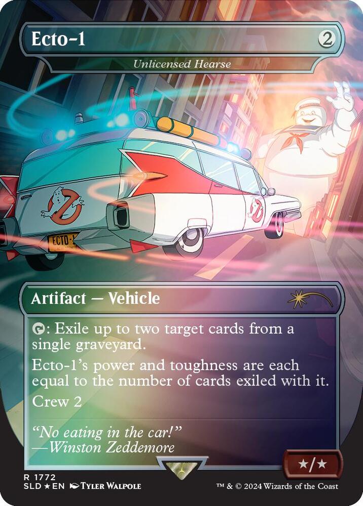 Ecto-1 - Unlicensed Hearse (Rainbow Foil) 1772 card from Secret Lair Drop Series