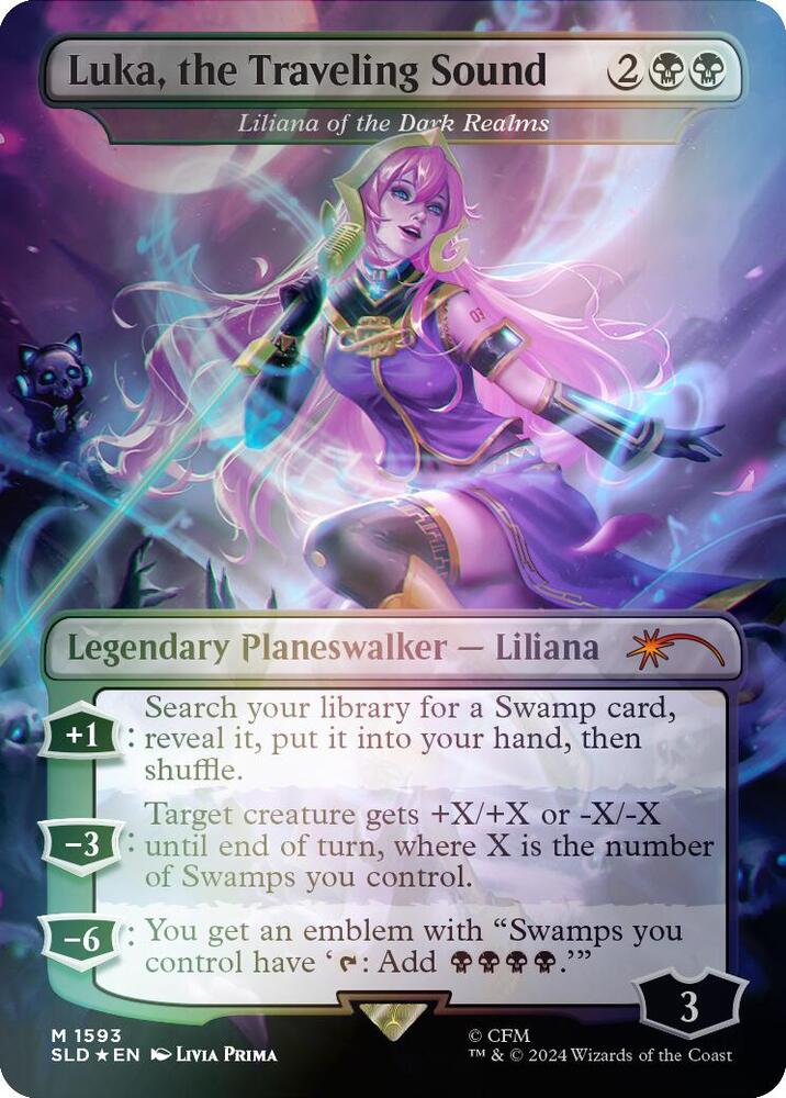 Luka, the Traveling Sound - Liliana of the Dark Realms (Rainbow Foil) 1593 card from Secret Lair Drop Series