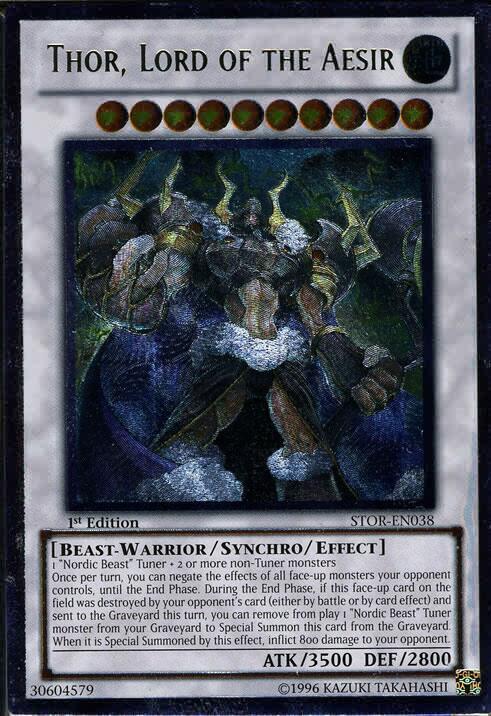 Thor, Lord of the Aesir (UTR) STOR-EN038 card from Storm of Ragnarok
