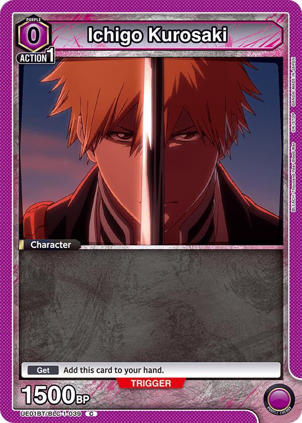 Ichigo Kurosaki (Box Topper Foil) UE01BT/BLC-1-039 card from UE01BT: BLEACH: Thousand-Year Blood War