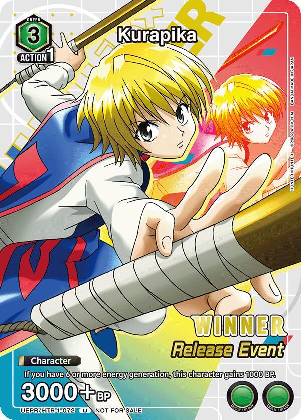 Kurapika (Release Event Winner) UEPR/HTR-1-072 card from UE02BT: HUNTER X HUNTER Release Event Cards