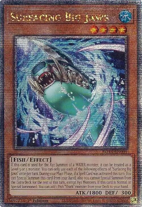 Surfacing Big Jaws (Quarter Century Secret Rare) ROTA-EN001 card from Rage of the Abyss