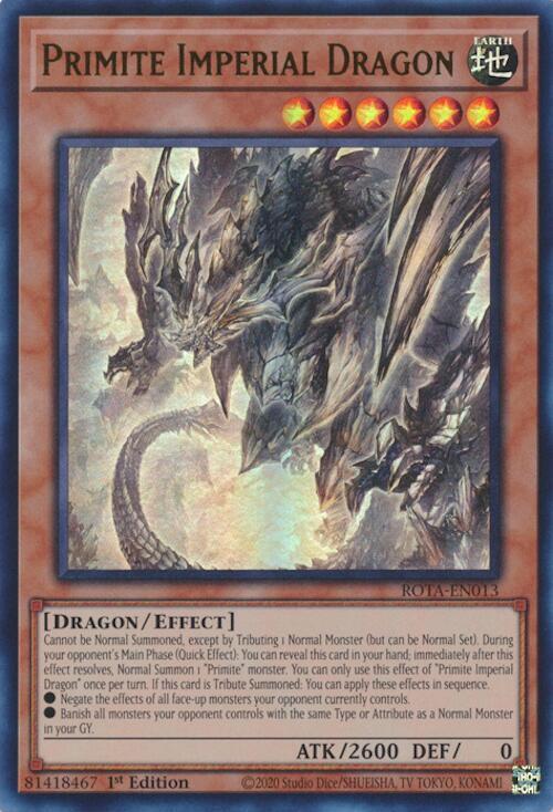 Primite Imperial Dragon ROTA-EN013 card from Rage of the Abyss