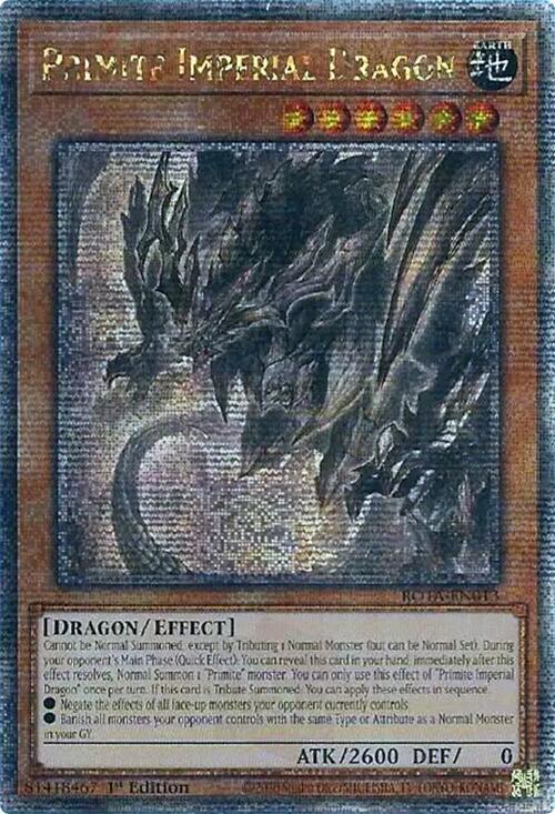 Primite Imperial Dragon (Quarter Century Secret Rare) ROTA-EN013 card from Rage of the Abyss