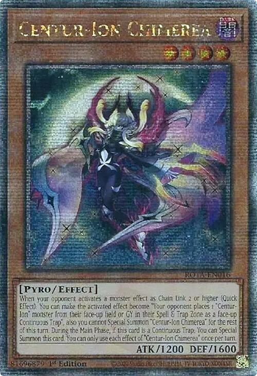 Centur-Ion Chimerea (Quarter Century Secret Rare) ROTA-EN016 card from Rage of the Abyss