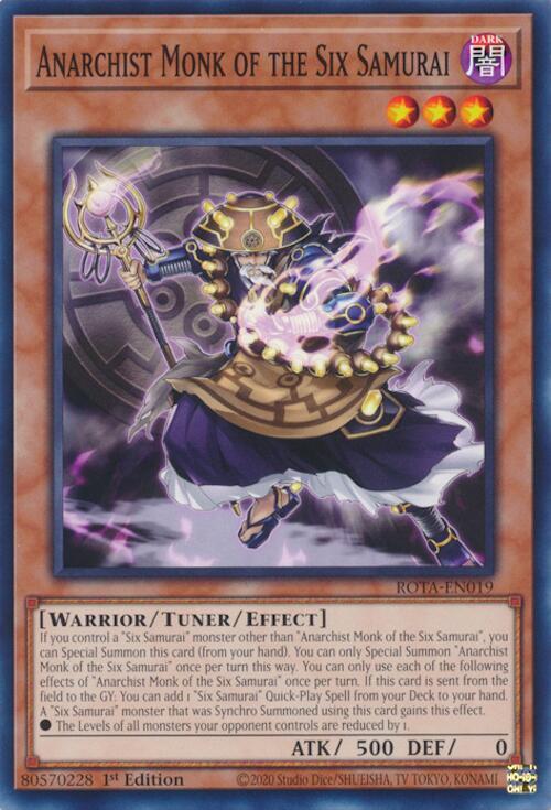 Anarchist Monk of the Six Samurai ROTA-EN019 card from Rage of the Abyss