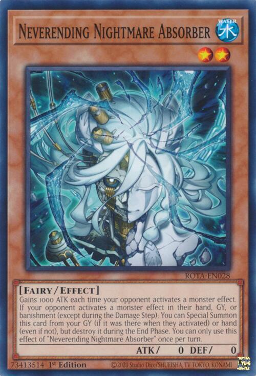 Neverending Nightmare Absorber ROTA-EN028 card from Rage of the Abyss