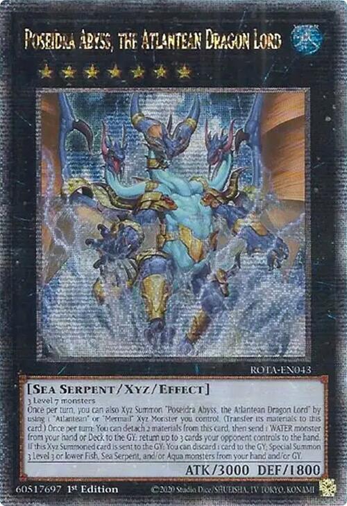 Poseidra Abyss, the Atlantean Dragon Lord (Quarter Century Secret Rare) ROTA-EN043 card from Rage of the Abyss