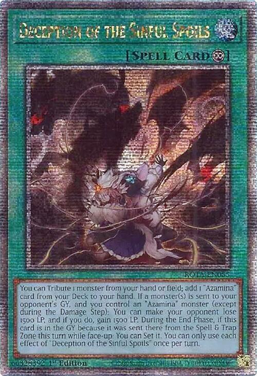 Deception of the Sinful Spoils (Quarter Century Secret Rare) ROTA-EN055 card from Rage of the Abyss