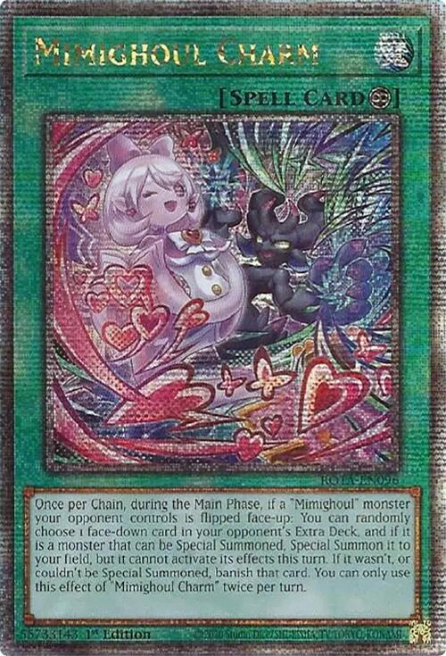 Mimighoul Charm (Quarter Century Secret Rare) ROTA-EN096 card from Rage of the Abyss