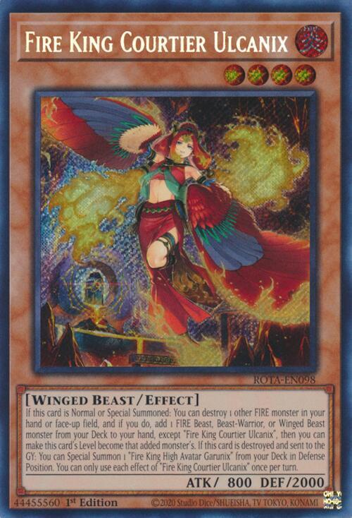 Fire King Courtier Ulcanix ROTA-EN098 card from Rage of the Abyss