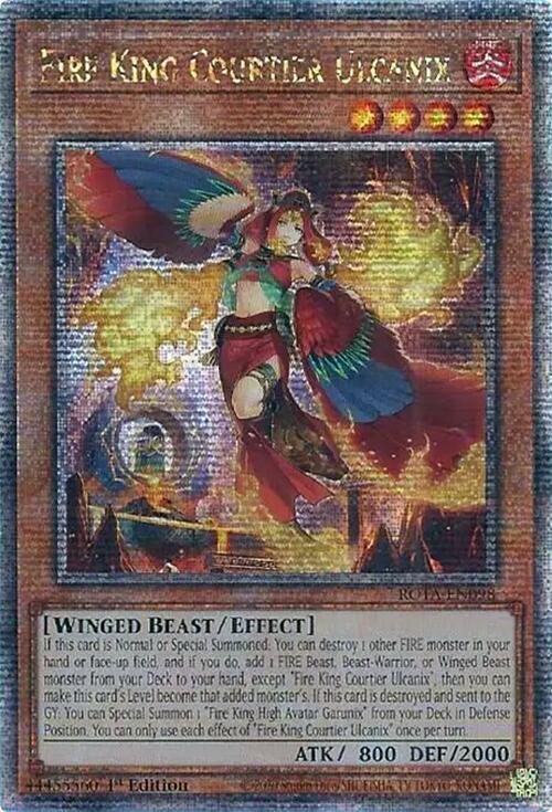 Fire King Courtier Ulcanix (Quarter Century Secret Rare) ROTA-EN098 card from Rage of the Abyss