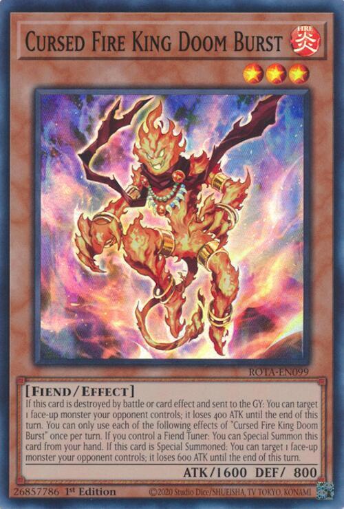 Cursed Fire King Doom Burst ROTA-EN099 card from Rage of the Abyss