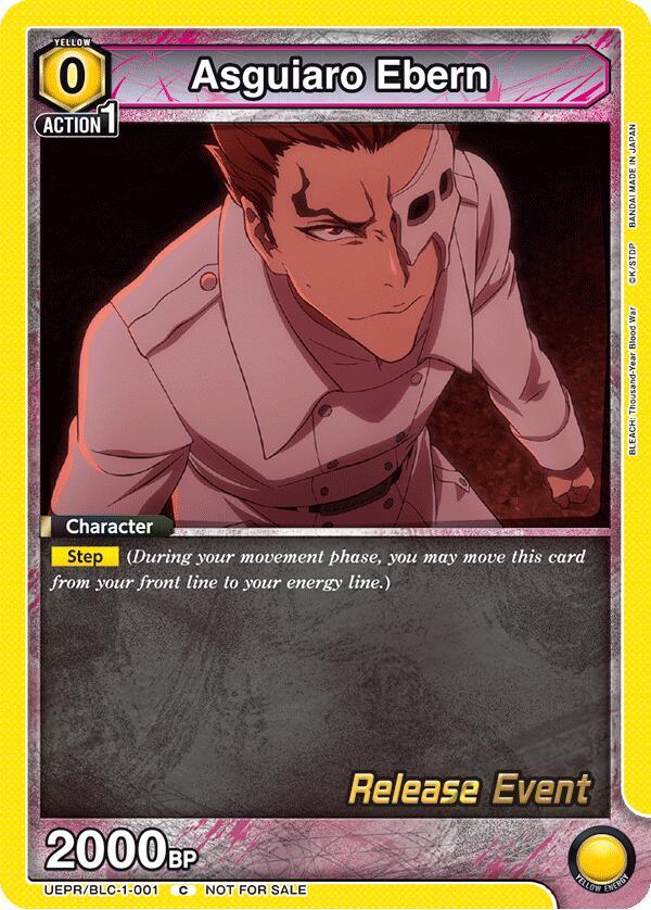 Asguiaro Ebern UEPR/BLC-1-001 card from UE01BT: BLEACH: Thousand-Year Blood War Release Event Cards