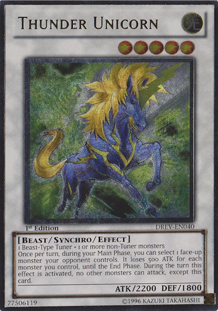 Thunder Unicorn (UTR) DREV-EN040 card from Duelist Revolution