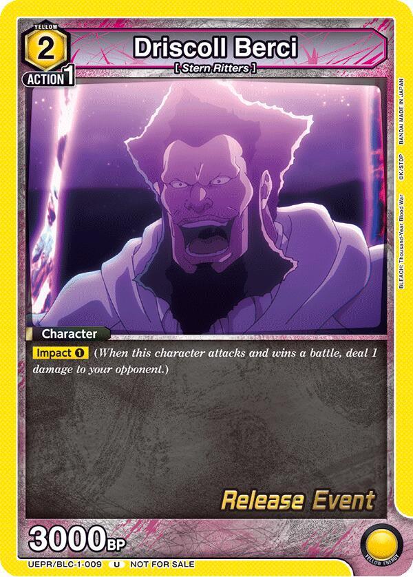 Driscoll Berci UEPR/BLC-1-009 card from UE01BT: BLEACH: Thousand-Year Blood War Release Event Cards