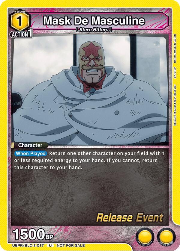Mask De Masculine UEPR/BLC-1-017 card from UE01BT: BLEACH: Thousand-Year Blood War Release Event Cards