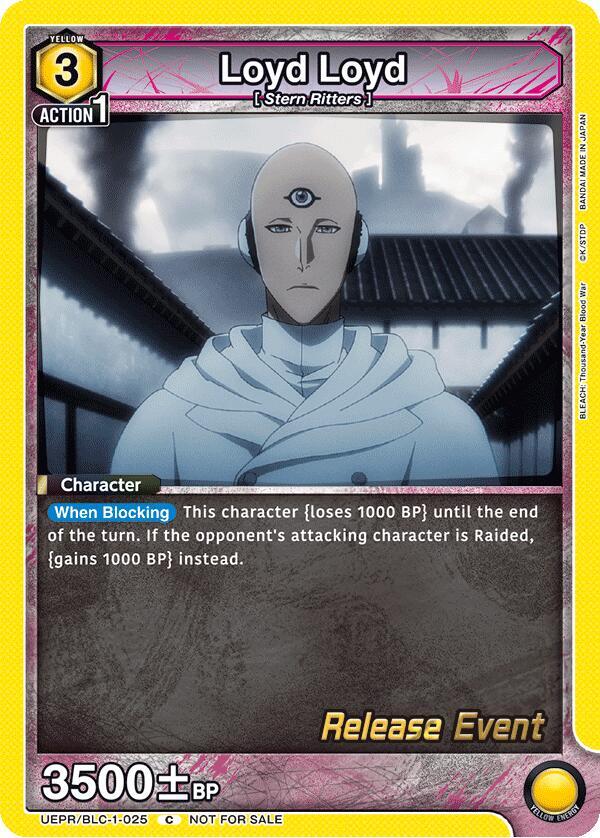 Loyd Loyd UEPR/BLC-1-025 card from UE01BT: BLEACH: Thousand-Year Blood War Release Event Cards