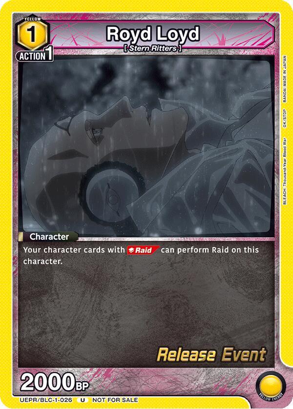 Royd Loyd UEPR/BLC-1-026 card from UE01BT: BLEACH: Thousand-Year Blood War Release Event Cards