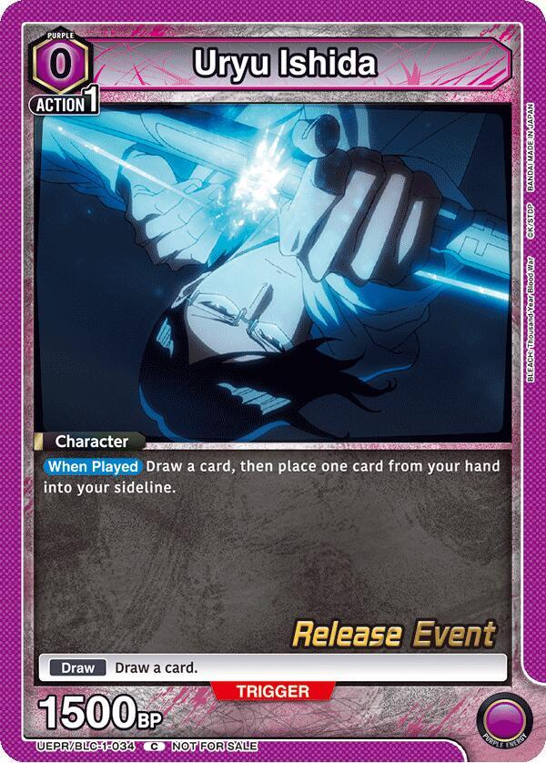 Uryu Ishida UEPR/BLC-1-034 card from UE01BT: BLEACH: Thousand-Year Blood War Release Event Cards