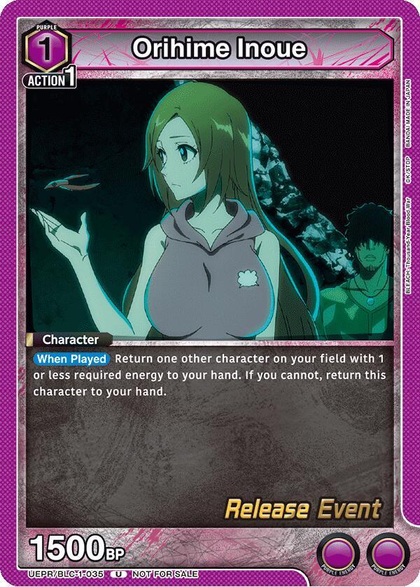 Orihime Inoue UEPR/BLC-1-035 card from UE01BT: BLEACH: Thousand-Year Blood War Release Event Cards