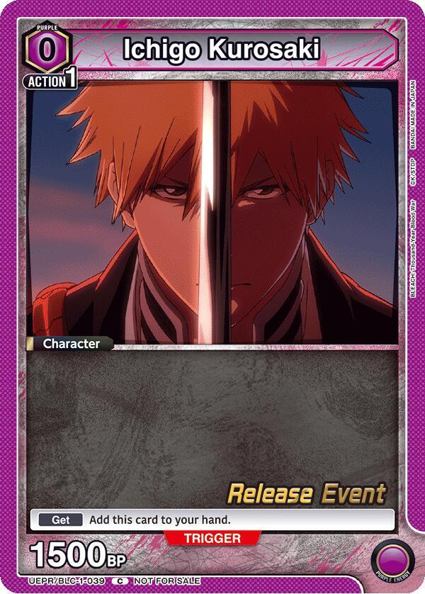 Ichigo Kurosaki UEPR/BLC-1-039 card from UE01BT: BLEACH: Thousand-Year Blood War Release Event Cards