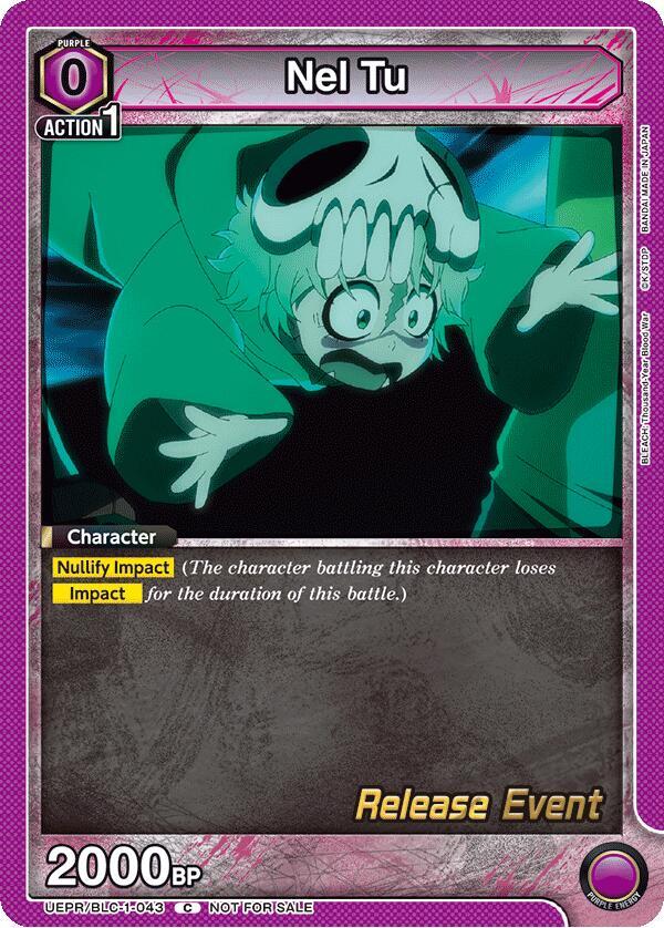 Nel Tu UEPR/BLC-1-043 card from UE01BT: BLEACH: Thousand-Year Blood War Release Event Cards