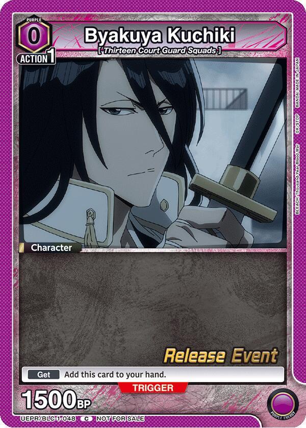 Byakuya Kuchiki UEPR/BLC-1-048 card from UE01BT: BLEACH: Thousand-Year Blood War Release Event Cards