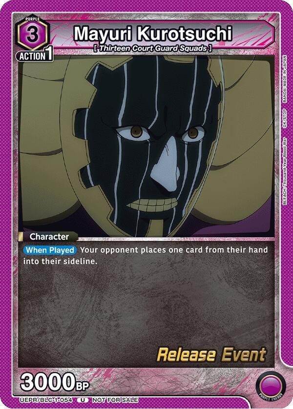 Mayuri Kurotsuchi UEPR/BLC-1-054 card from UE01BT: BLEACH: Thousand-Year Blood War Release Event Cards
