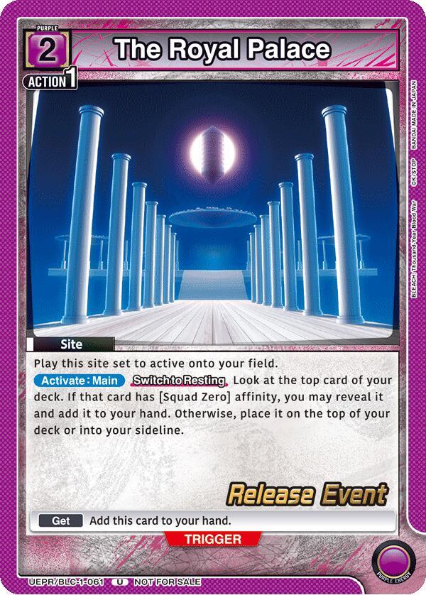 The Royal Palace UEPR/BLC-1-061 card from UE01BT: BLEACH: Thousand-Year Blood War Release Event Cards