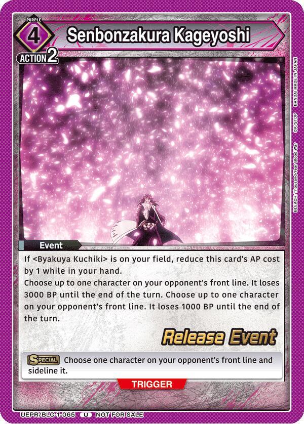 Senbonzakura Kageyoshi UEPR/BLC-1-065 card from UE01BT: BLEACH: Thousand-Year Blood War Release Event Cards