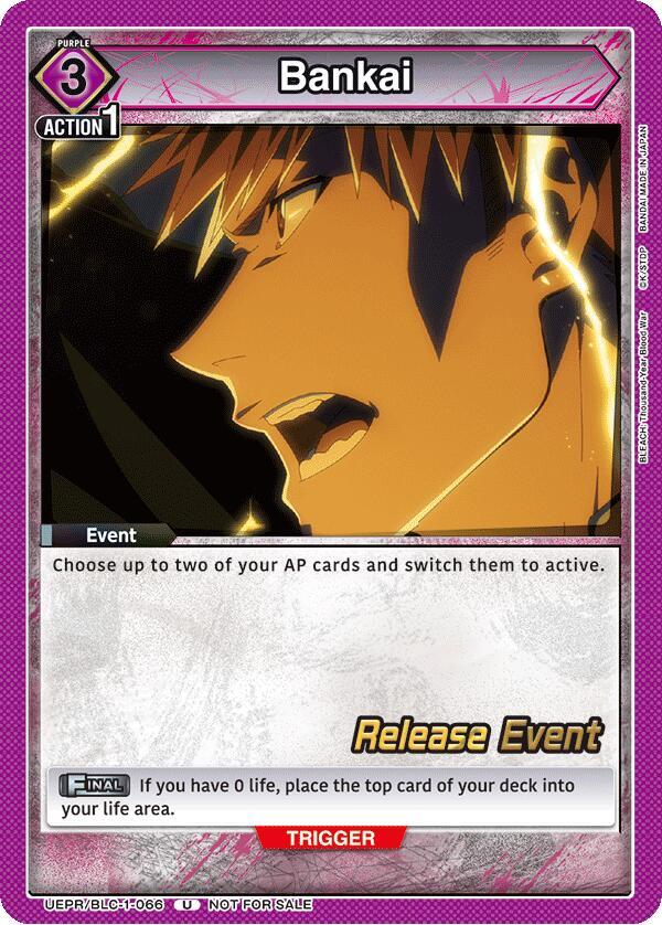 Bankai UEPR/BLC-1-066 card from UE01BT: BLEACH: Thousand-Year Blood War Release Event Cards