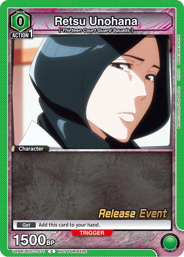 Retsu Unohana UEPR/BLC-1-071 card from UE01BT: BLEACH: Thousand-Year Blood War Release Event Cards