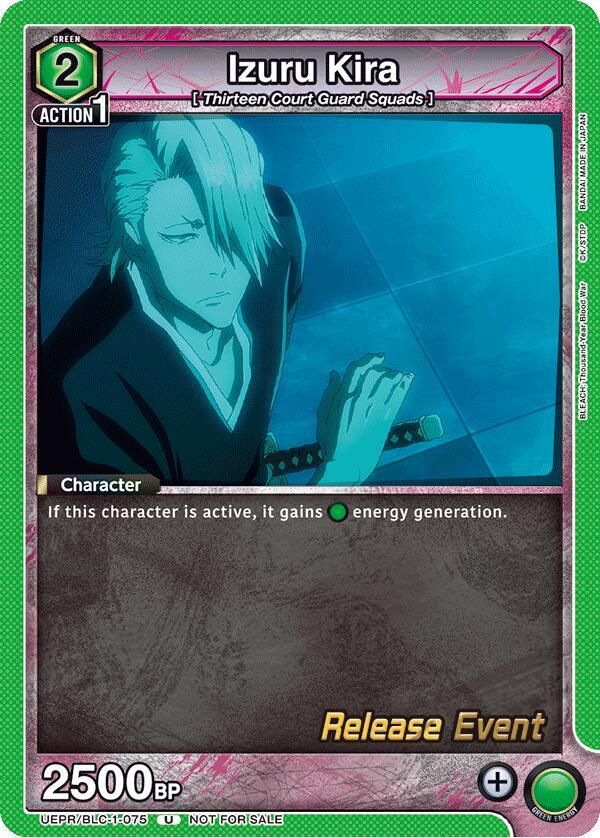 Izuru Kira UEPR/BLC-1-075 card from UE01BT: BLEACH: Thousand-Year Blood War Release Event Cards