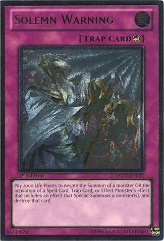 Solemn Warning (UTR) DREV-EN077 card from Duelist Revolution