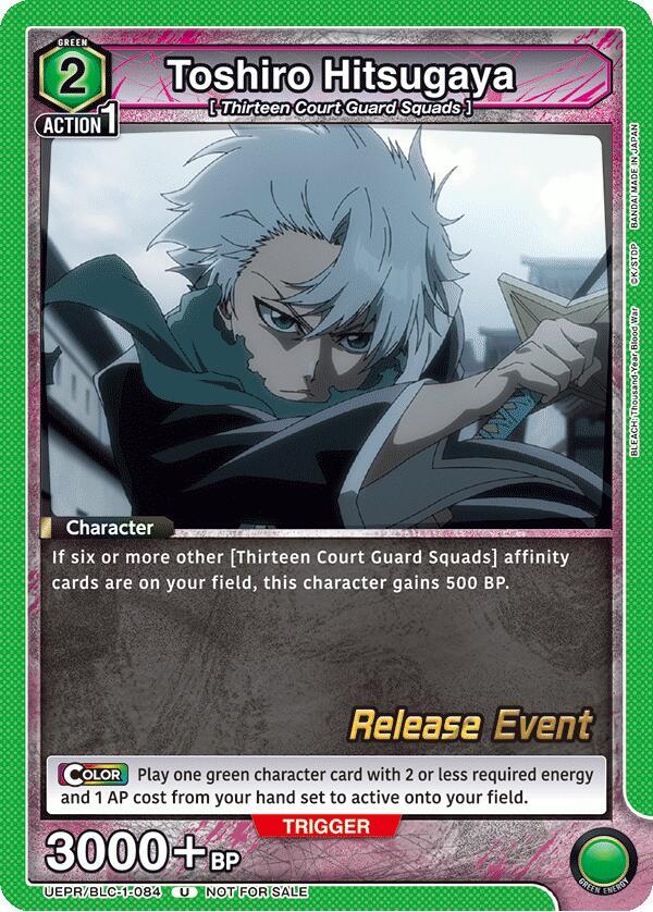 Toshiro Hitsugaya UEPR/BLC-1-084 card from UE01BT: BLEACH: Thousand-Year Blood War Release Event Cards