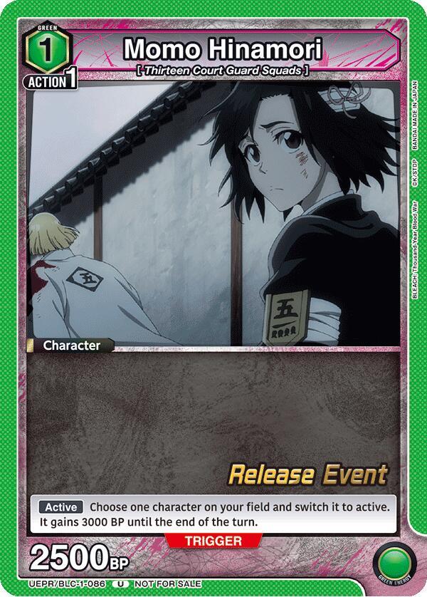 Momo Hinamori UEPR/BLC-1-086 card from UE01BT: BLEACH: Thousand-Year Blood War Release Event Cards