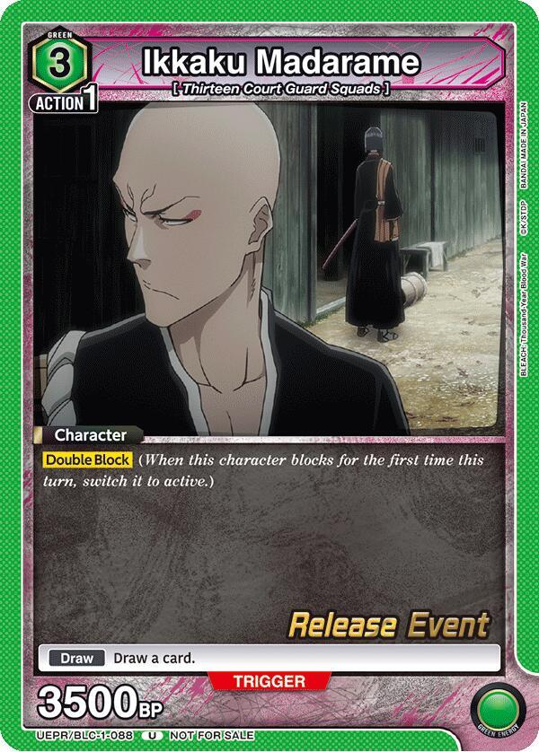 Ikkaku Madarame UEPR/BLC-1-088 card from UE01BT: BLEACH: Thousand-Year Blood War Release Event Cards