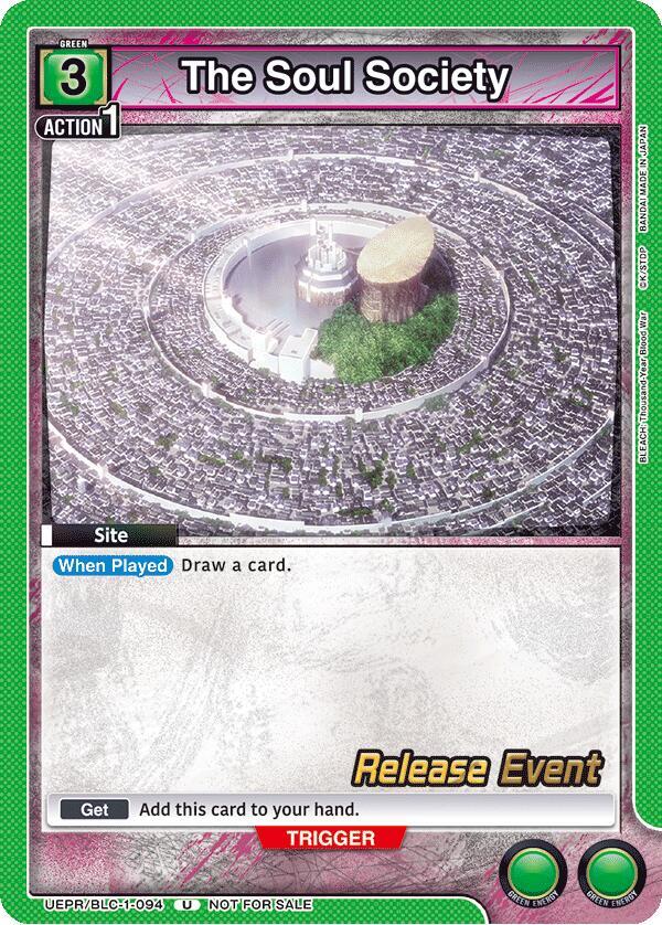 The Soul Society UEPR/BLC-1-094 card from UE01BT: BLEACH: Thousand-Year Blood War Release Event Cards