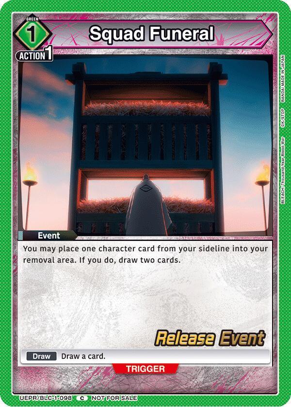 Squad Funeral UEPR/BLC-1-098 card from UE01BT: BLEACH: Thousand-Year Blood War Release Event Cards